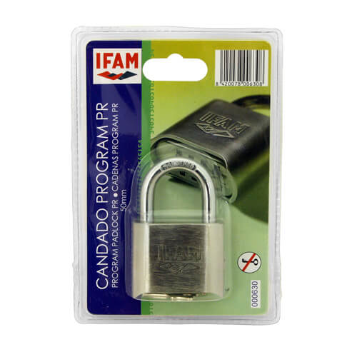 Ifam 50mm Open Shackle Combination Chrome Padlock