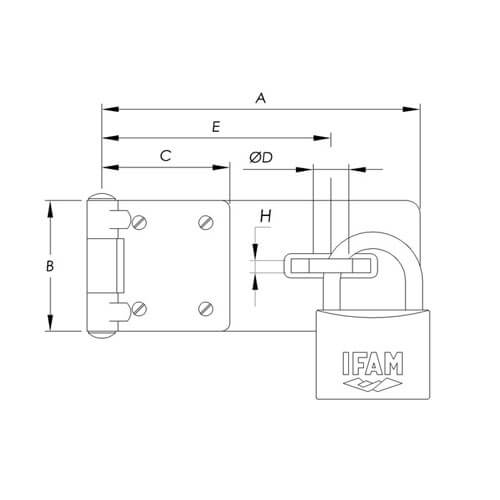 Ifam PC Series Safety Hasp & Staple Zinc Plated