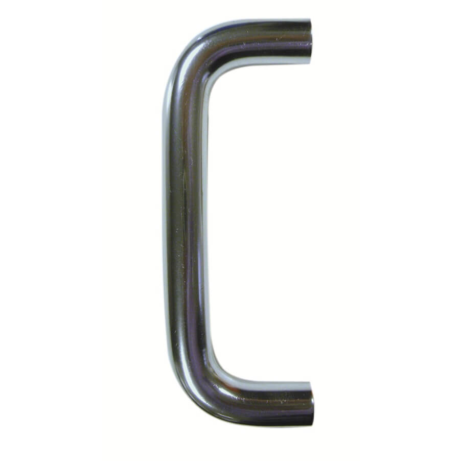 Round Bar D Pull Handles Bolt Through Fixing Satin Aluminium