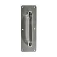 Round Bar D Pull Handles on Plate Face Fixing Satin Aluminium