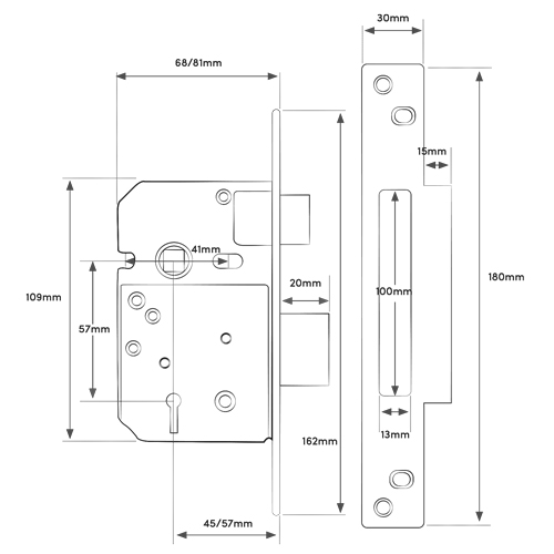 TSS British Standard 5 Lever Mortice Sashlock