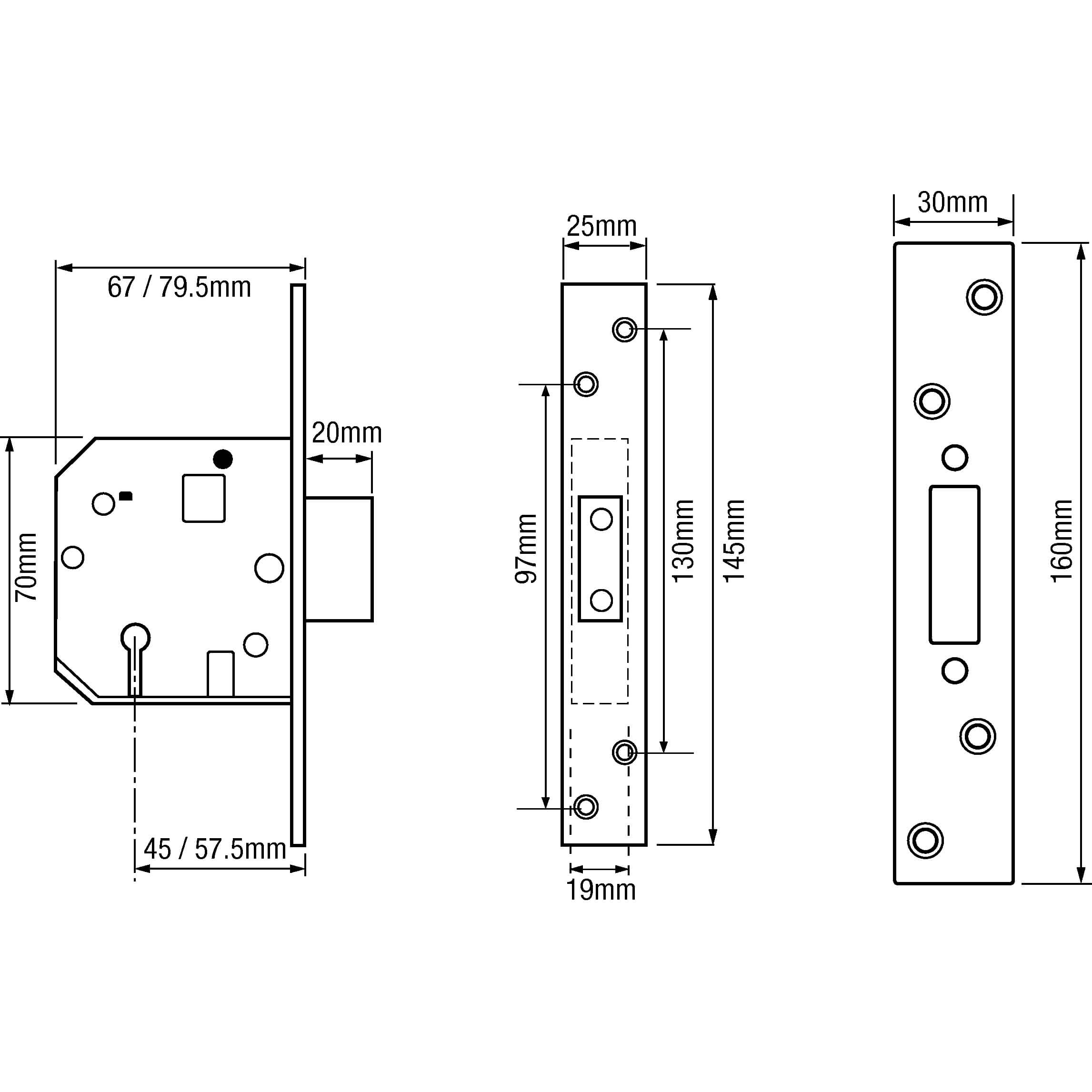 Union 2134E British Standard 5 Lever Mortice Deadlock