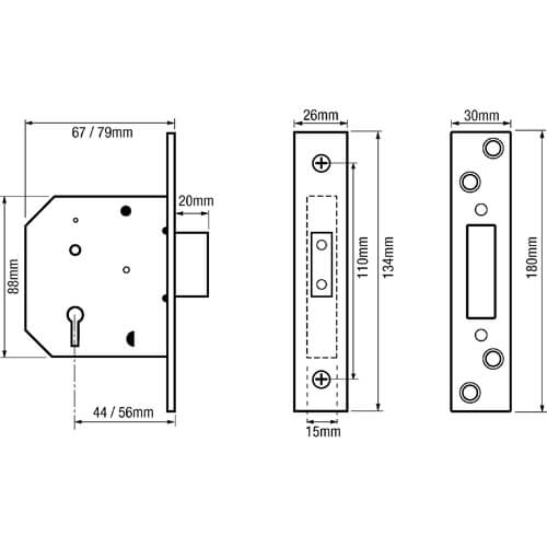 Union 2100 Strongbolt British Standard 3621:2007 Mortice Deadlock