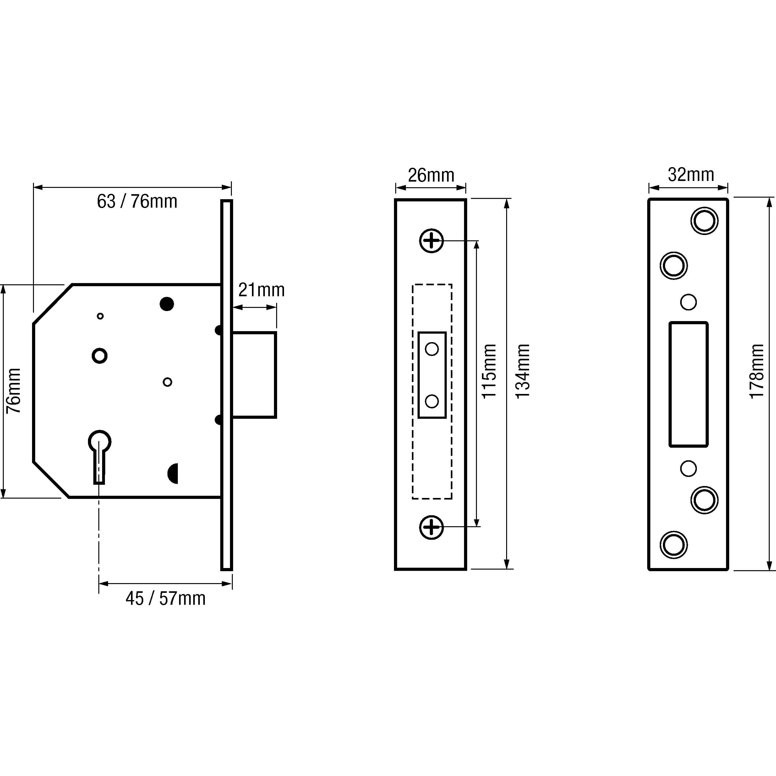 Imperial G5054 British Standard 5 Lever Mortice Deadlock 