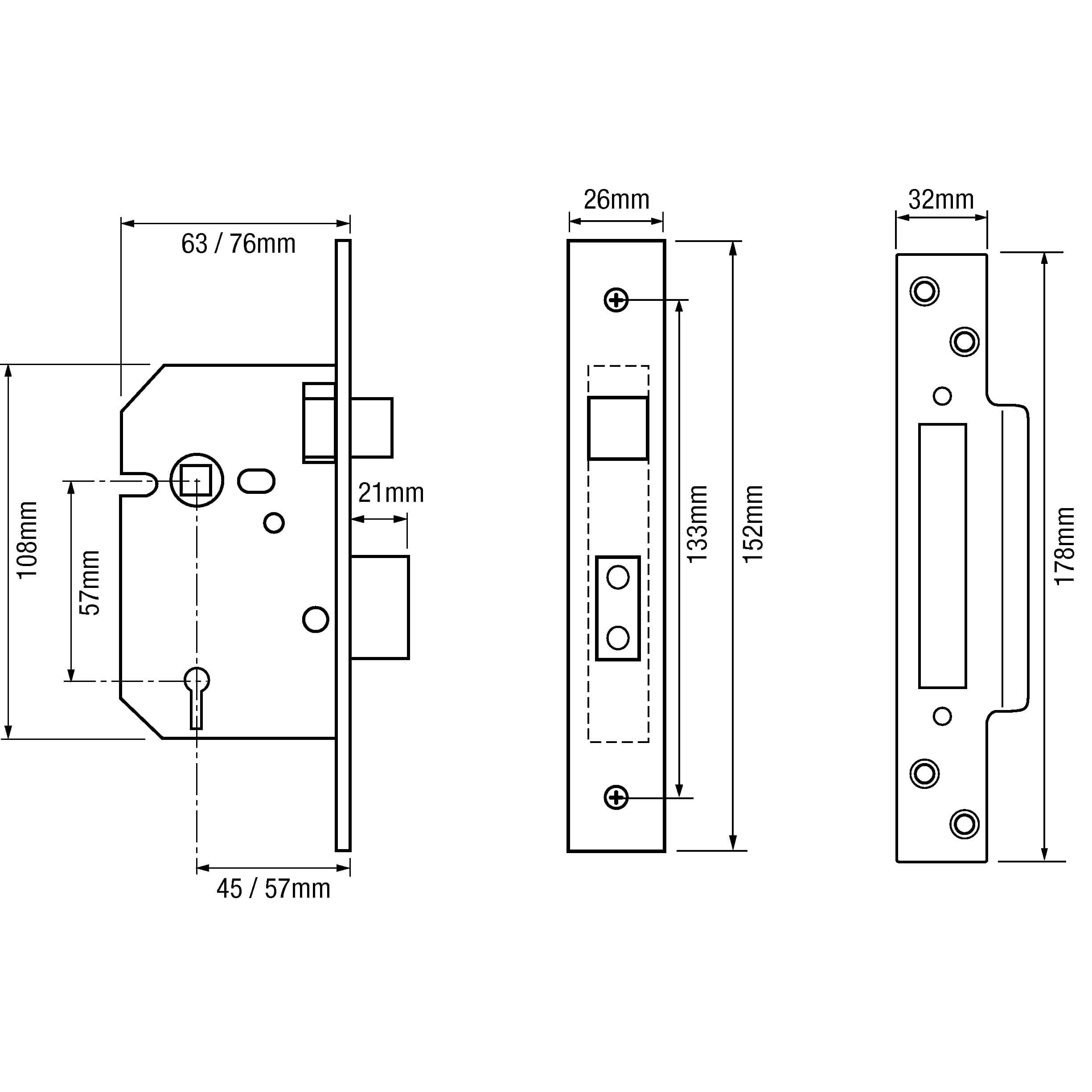 Imperial G5050 British Standard 5 Lever Mortice Sashlock 