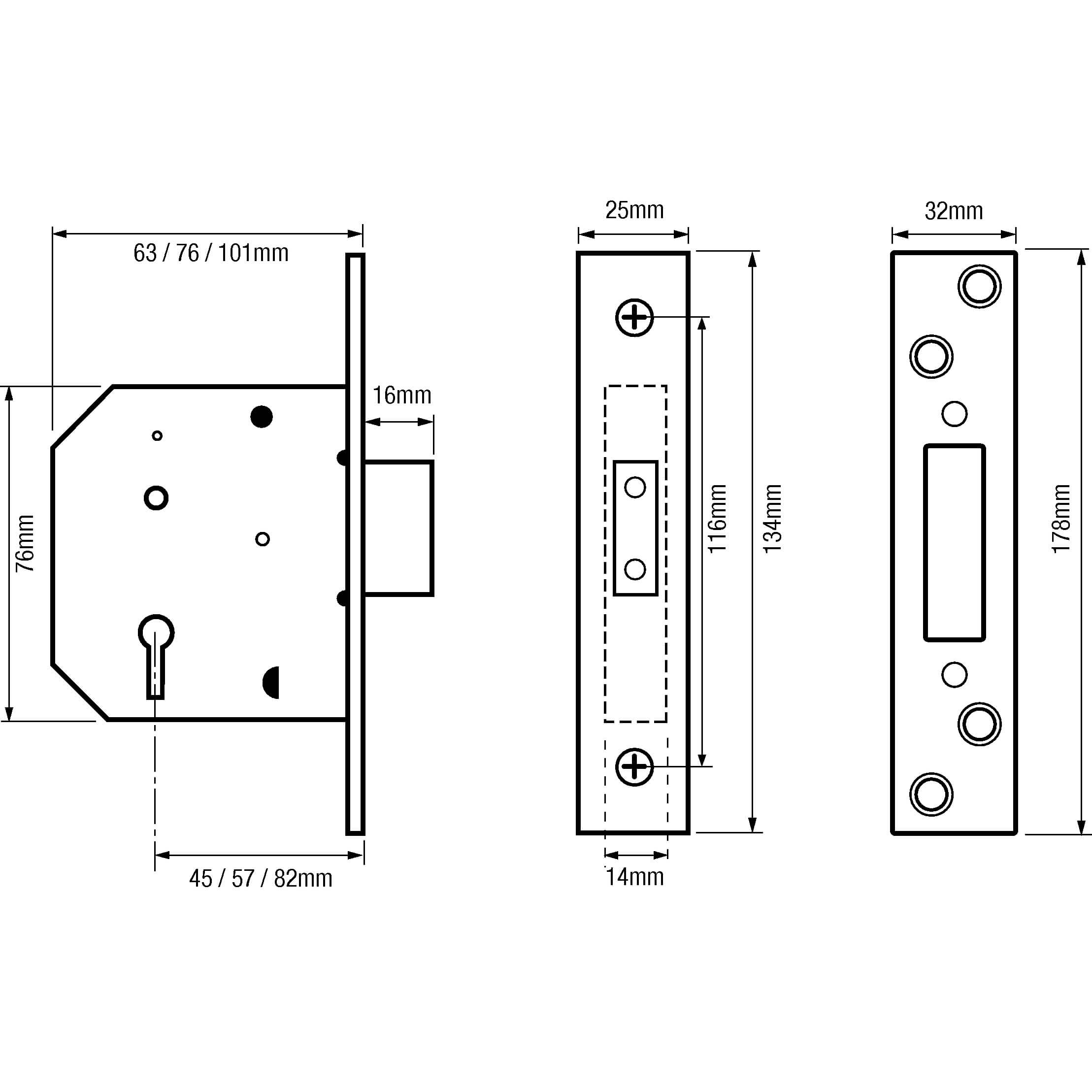 Imperial G5004 Non British Standard 5 Lever Mortice Deadlock