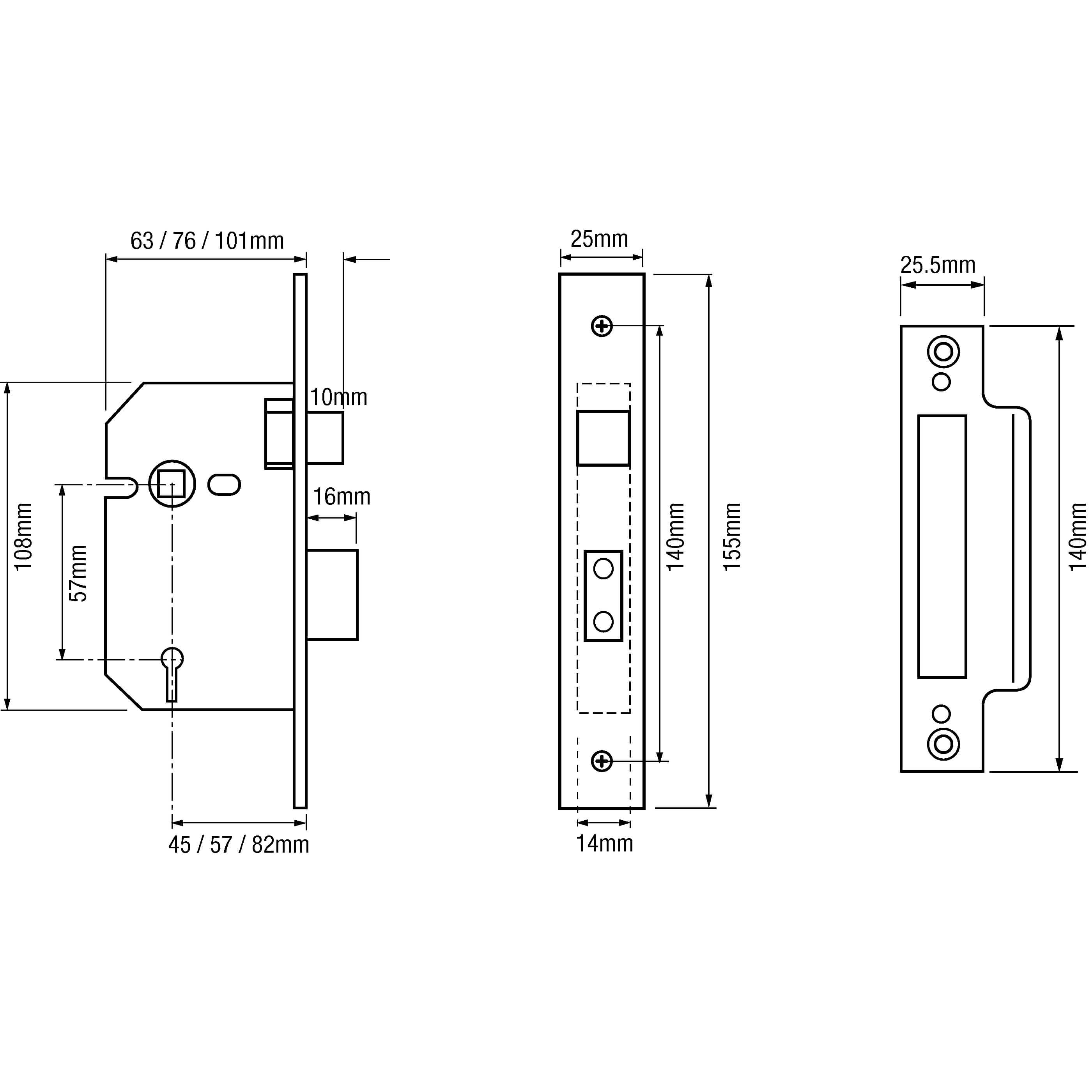 Imperial G5000 Non British Standard 5 Lever Mortice Sashlock
