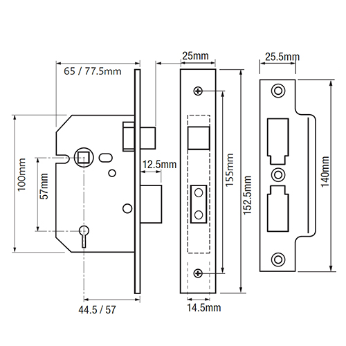 Yale PM320 3 Lever Mortice Sashlock