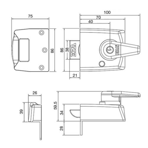 ERA 1830 BS3621:2007 High Security Nightlatch