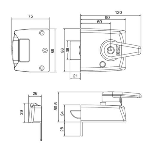 ERA 193 Double Locking Nightlatches 60mm