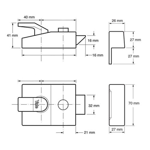 Yale 85 40mm Deadlocking Nightlatch