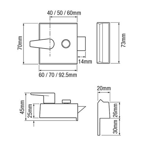 Union 1026 Non Deadlocking Nightlatch (case only)