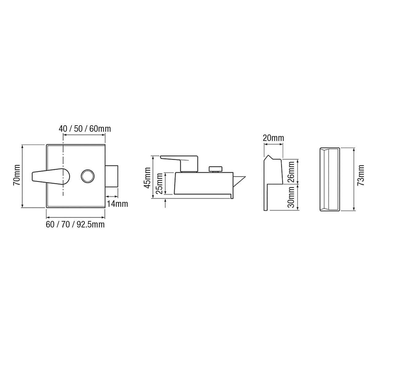 Union 1028 Non Deadlocking Nightlatch (case only)