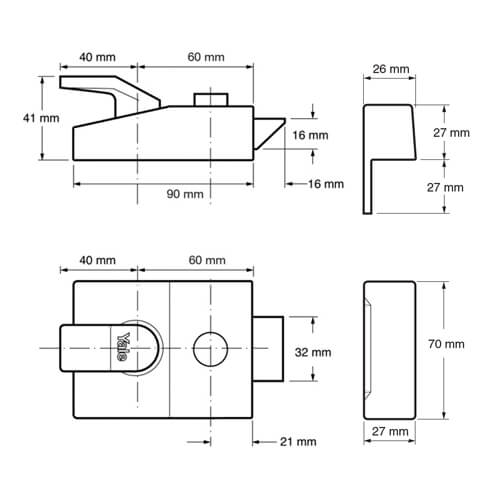 Yale 91 Non Deadlocking Hotel Nightlatch