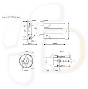 Ingersoll SC73 Non Deadlocking Rim Nightlatch (Outward opening doors)