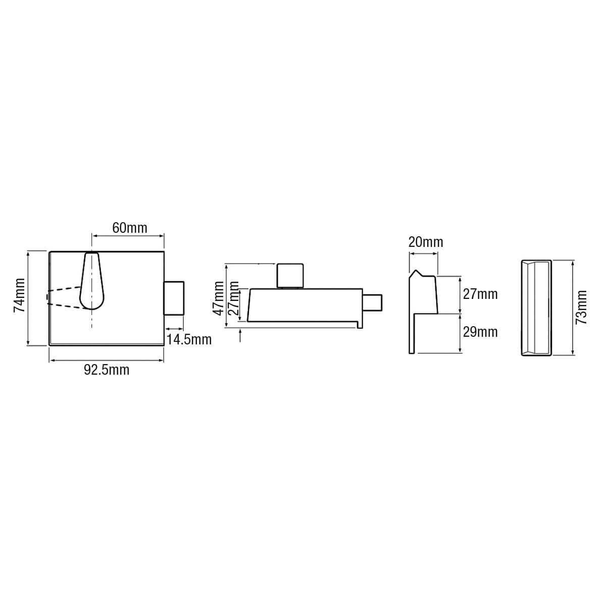 Union 1148 Deadbolt Rim Nightlatch (case only)