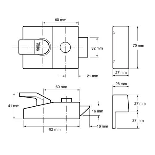 Yale 82 Deadbolt Rim Nightlatch