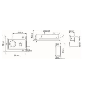 Union 1022 Traditional Non Deadlocking Nightlatch (case only)