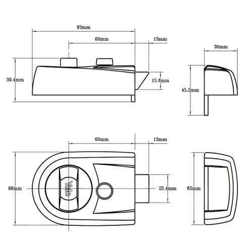 Yale Y3 Modern Traditional Non Deadlocking Nightlatch