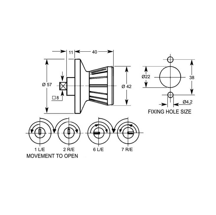 Lowe & Fletcher 1605 Locking Knob Handle