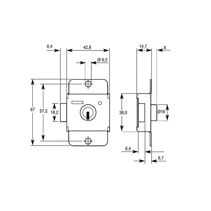 Lowe & Fletcher 2303 Locker Lock Latch Bolt - Face Fix