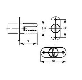 Lowe & Fletcher 5840 Vertical Pedestal Furniture Lock 40mm Cam