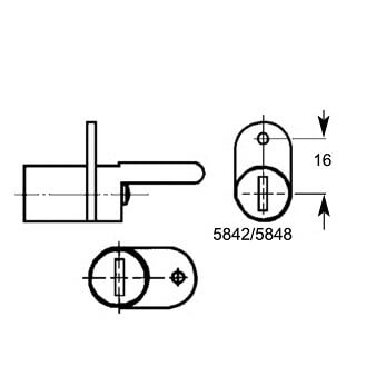 Lowe & Fletcher 5842 Vertical Pedestal Furniture Lock