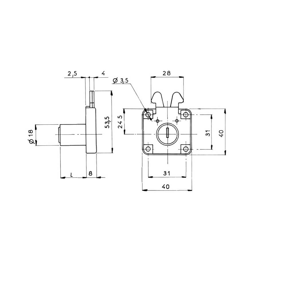 Ronis 6900 Claw Desk Lock