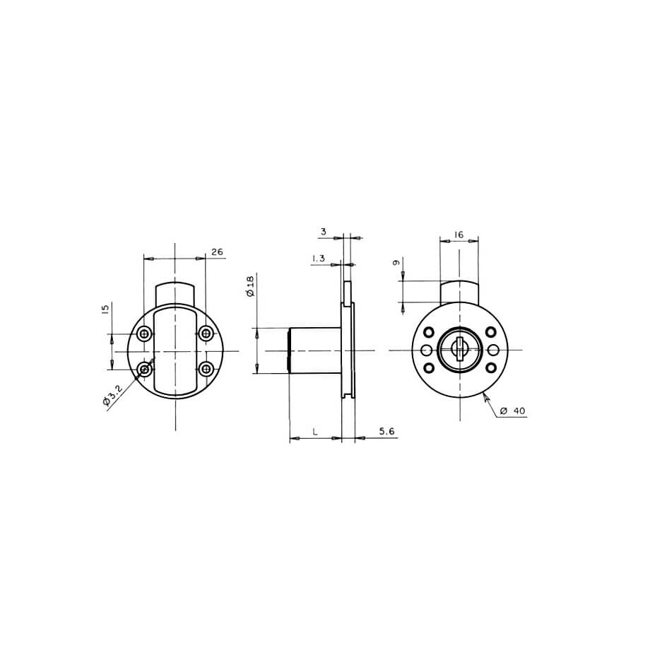 Ronis 18600-01 Desk Drawer Lock