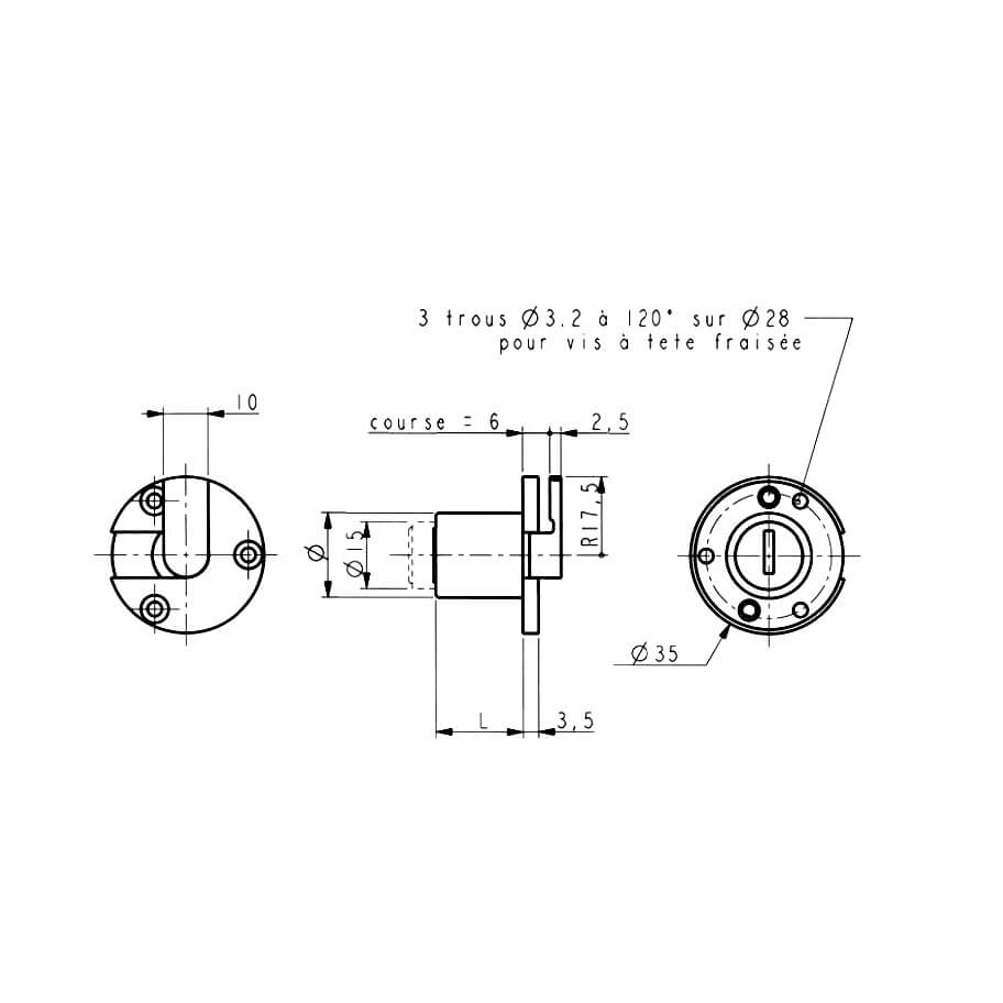 Ronis 18700 Desk Push Lock