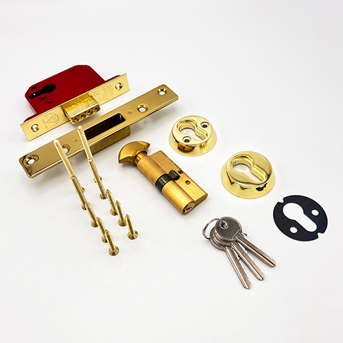 Era 233 British Standard Euro Mortice Deadlock Kit Complete With Euro Key & Turn Cylinder 