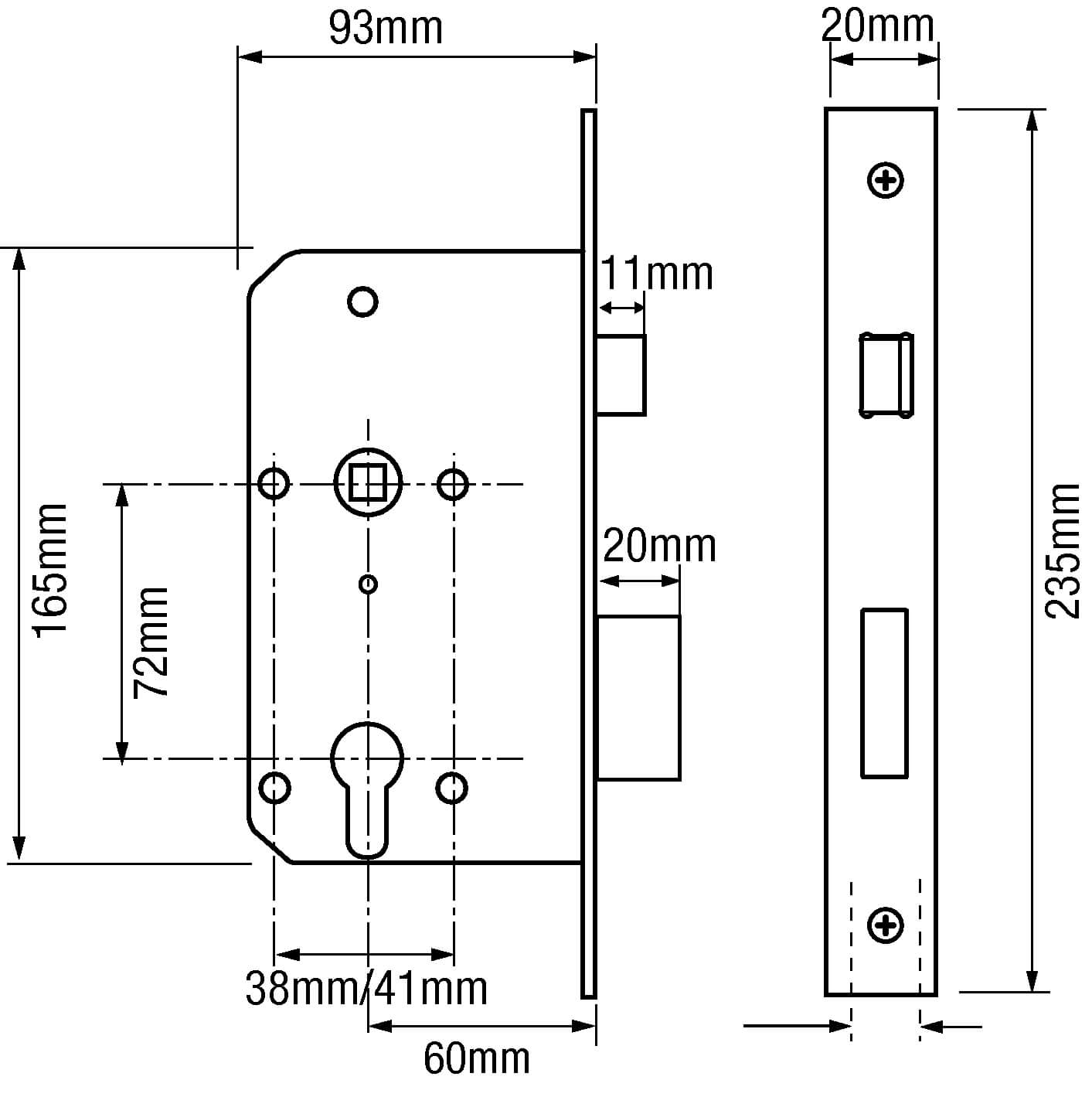 Briton 5420 Euro Mortice Sashlock 