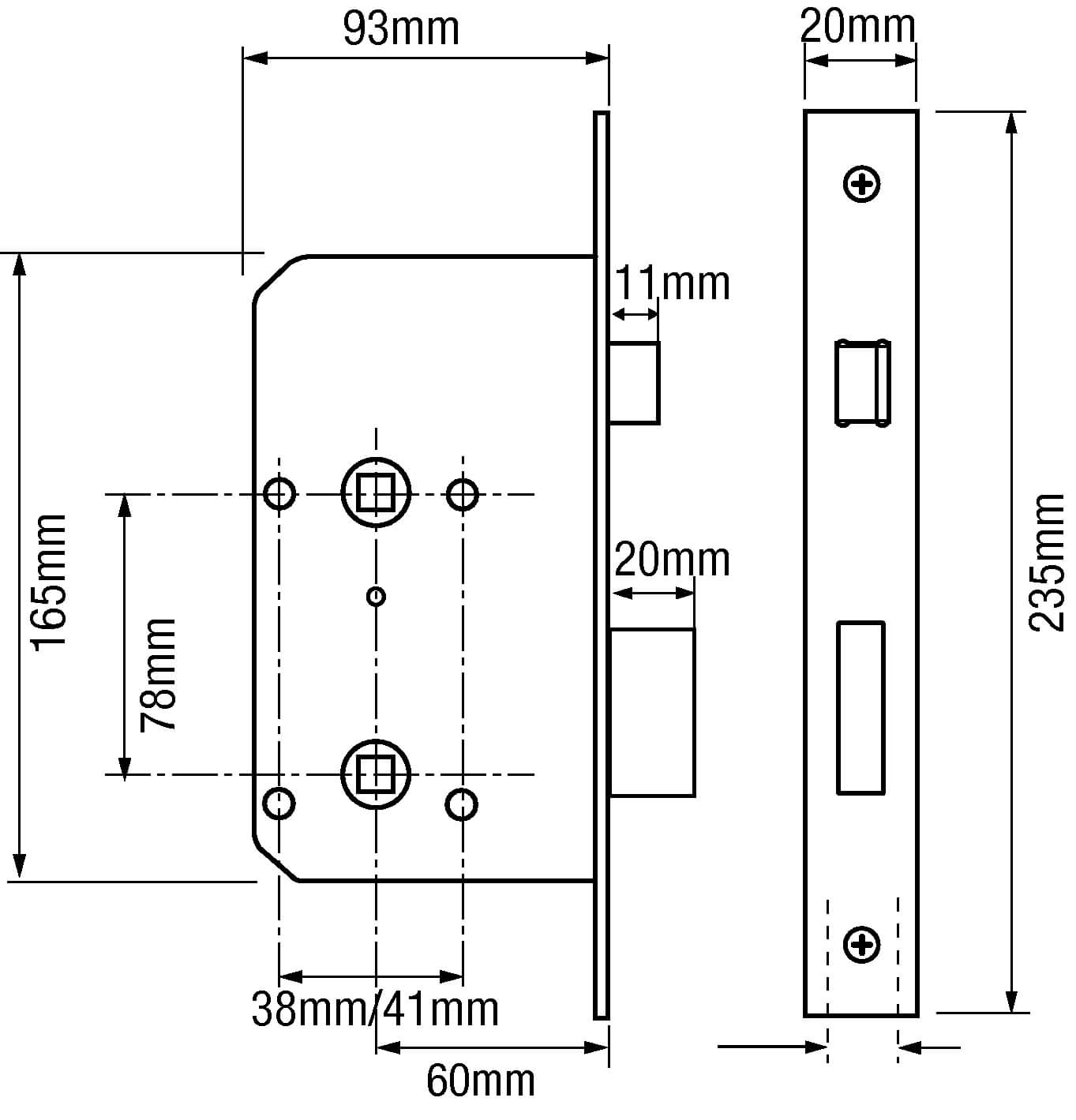 Briton 5430 Bathroom Mortice Sashlock