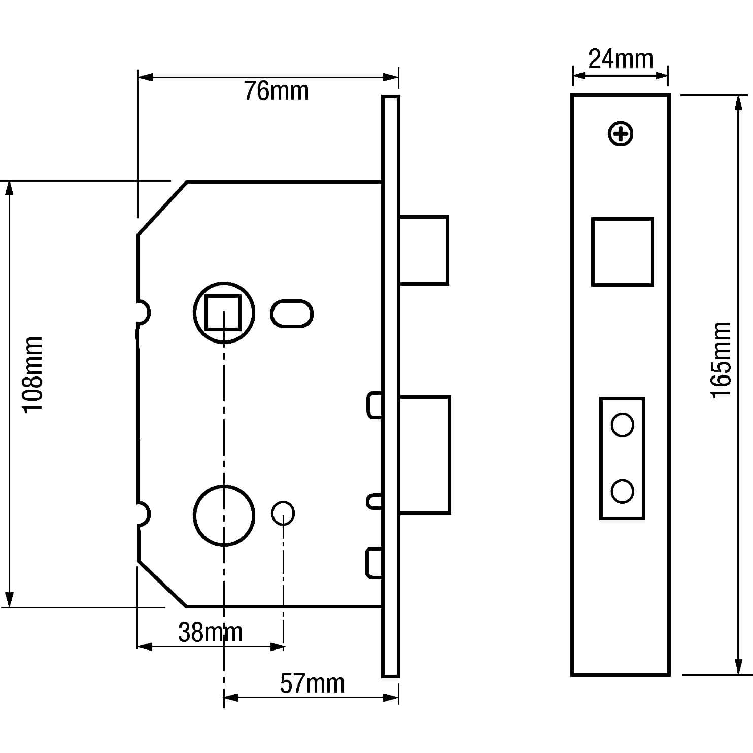 Briton 5230 Modular Bathroom Mortice Sashlock