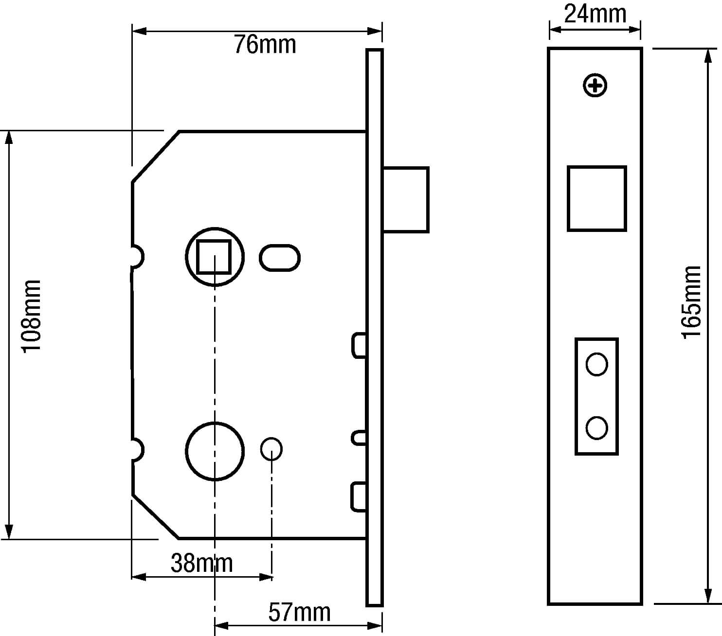 Briton 5240 Upright Mortice Latch Case