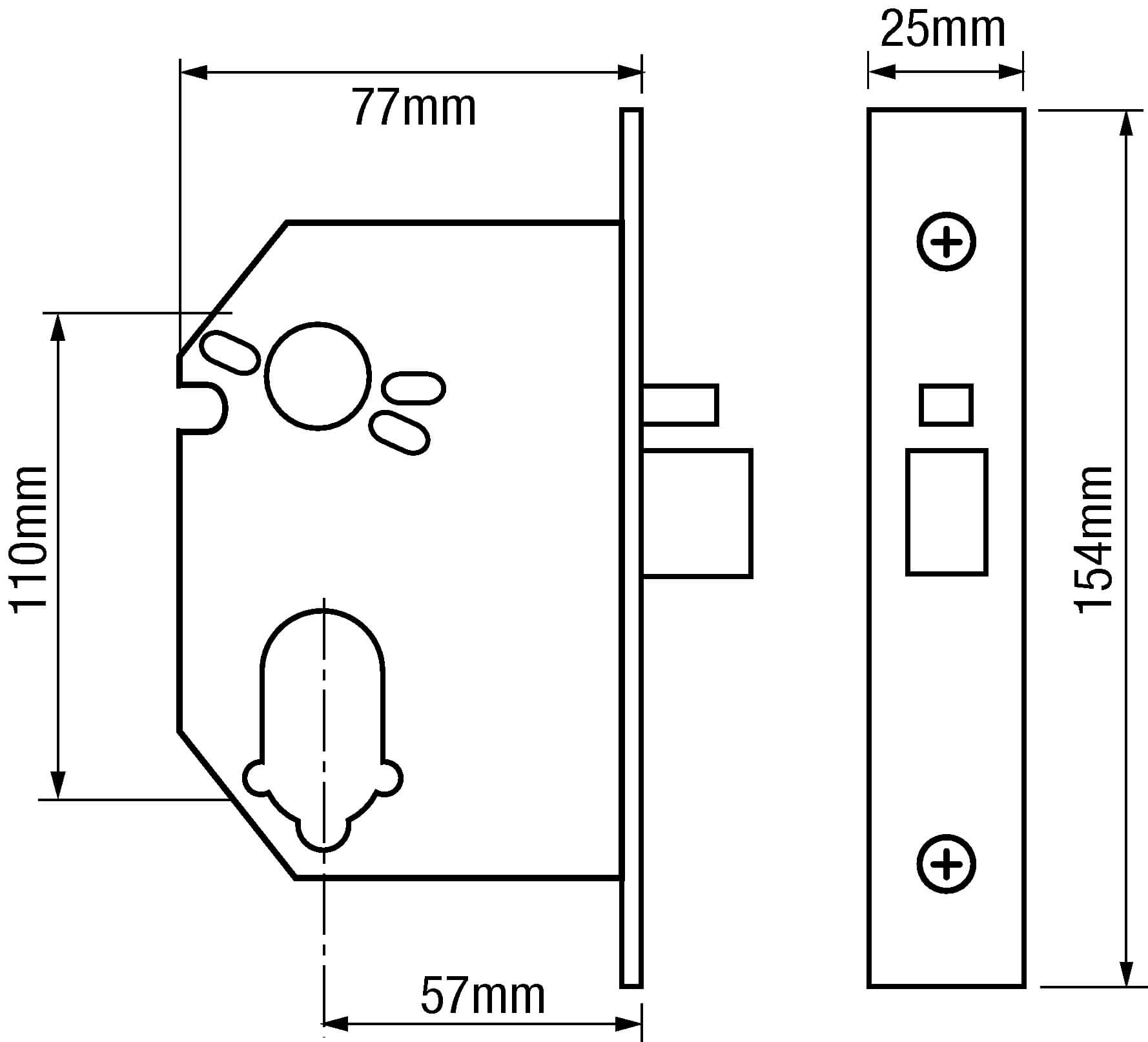 Bramah 3061 Kompact  Egress Mortice Nightlatch Without Snib