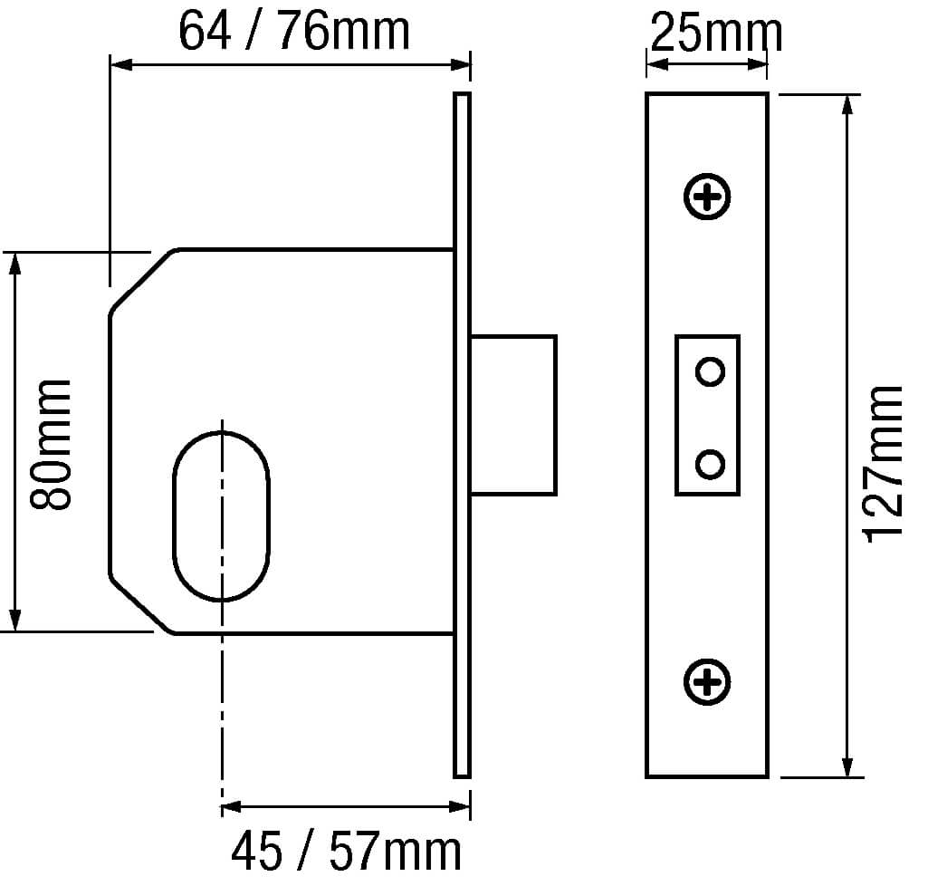 Walsall Ace Oval Mortice Deadlock