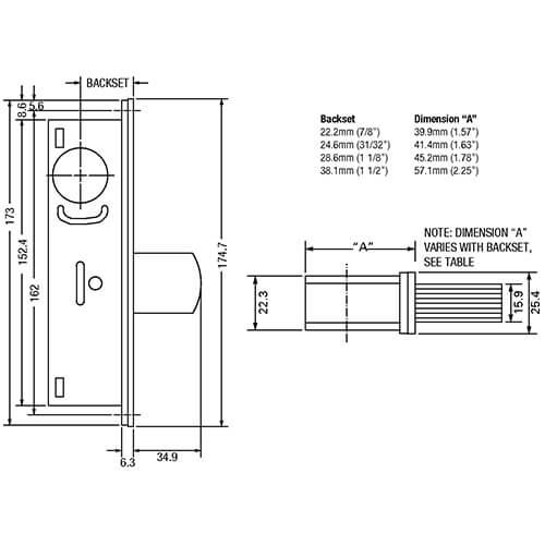 Alpro 5218 Screwin Swing Deadbolt Case for Metal Doors