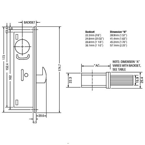 Alpro 5218 Screwin Hookbolt Case for Metal Doors