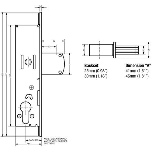 Alpro 5222 Euro Swing Deadbolt Case for Metal Doors