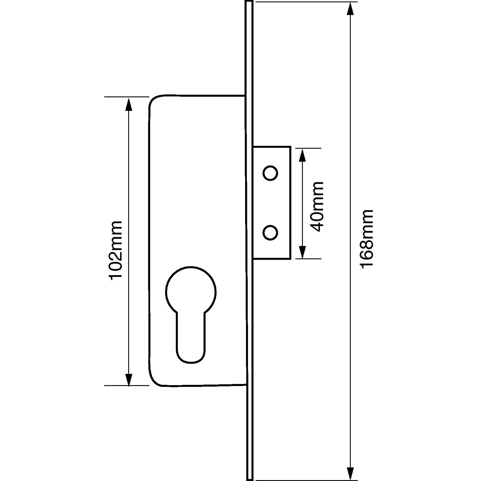 Santos 9054 Euro Mortice Deadlock for Metal Doors