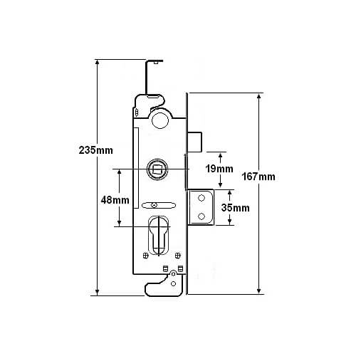 Union L22174 Everest Genuine Multipoint Gearbox - Lift Lever or Split Spindle