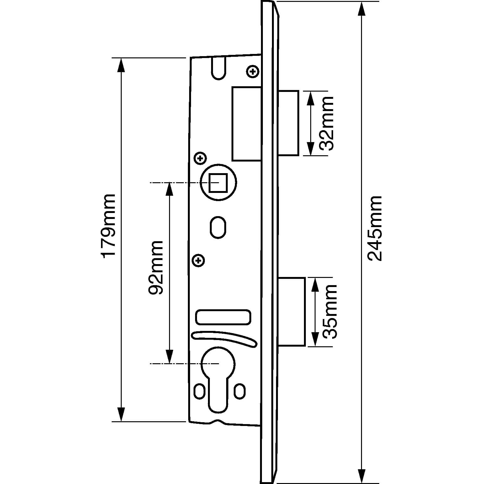 Wilka 1433 Euro Mortice Sashlock for Metal Doors