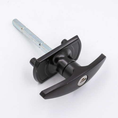 Universal Garage Door T Handle - Screwhole in end of spindle - Square Spindle - Long Lugs - Rear Fix