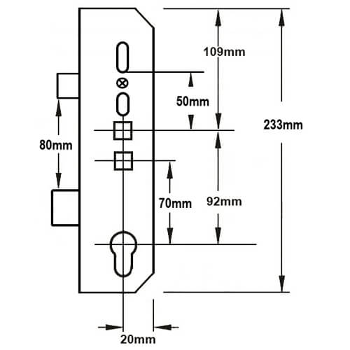 Mila Copy Latch and Deadbolt Multipoint Gearbox - Lift Lever or Double Spindle