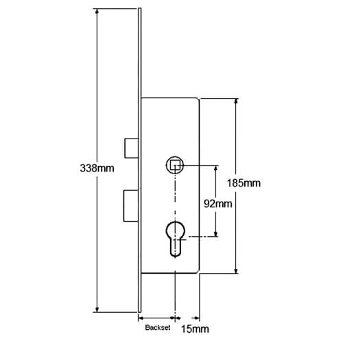 Winkhaus Overnight Lock - Split Spindle or Lift Lever 16mm Faceplate