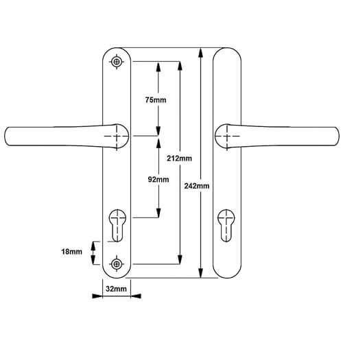 Fab & Fix Balmoral Lever Lever UPVC Multipoint Door Handles -  92mm PZ Sprung 212mm Screw Centres