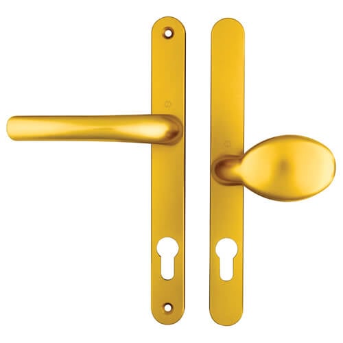 Hoppe Atlanta Lever Moveable Pad UPVC Multipoint Door Handles - 92mm/62mm PZ Sprung 215mm Screw Centres