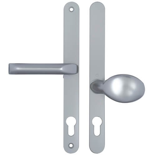 Hoppe London Lever Moveable Pad UPVC Multipoint Door Handles - 92mm/62mm PZ Sprung 240mm Screw Centres