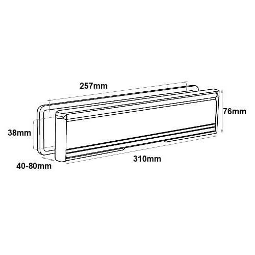 Fab & Fix Nu-Mail 12" Telescopic Letterplate for UPVC Doors - 40-80mm